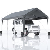 Carport, Heavy Duty 10 x 20ft Car Canopy, Outdoor Garage Shelter with 8 Reinforced Poles and 4 Weighted Bags, UV Resistant Waterproof Instant Car Garage Tent for Party Garden Boat, Darkgray